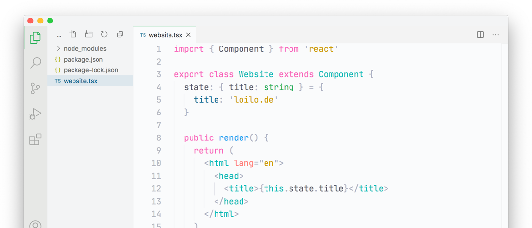 Screenshot of a code file in the Visual Studio Code editor with the Snazzy Light theme applied